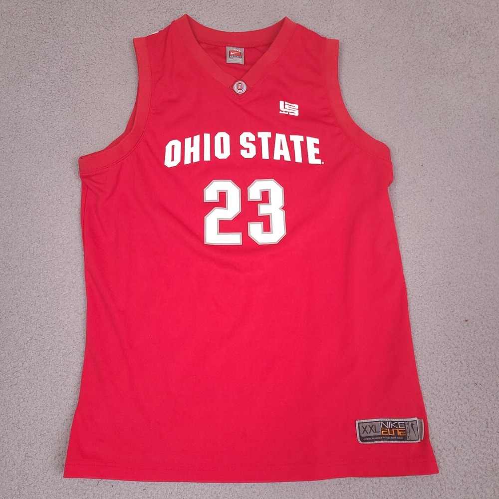 Ohio State Buckeyes LeBron James Basketball Jersey Mens XXL Red‎ Nike Elite